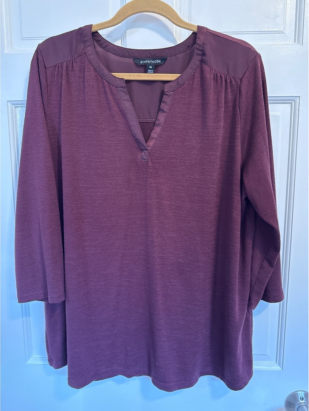 Hawthorn Women's Burgundy Long Sleeve Blouse Size XXL